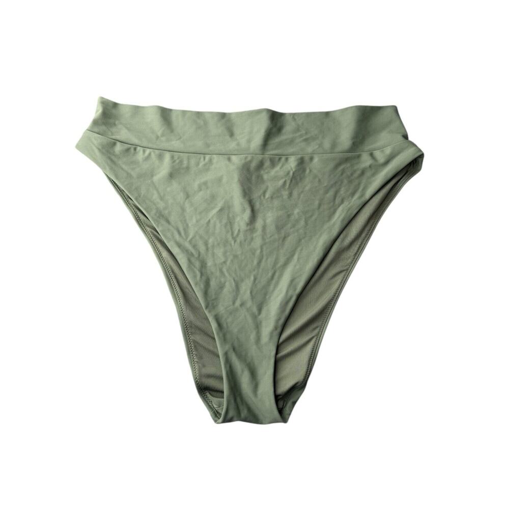Aerie Women's Olive Green High Rise High Cut Cheeky Bikini Bottoms Size XXL